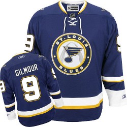 Adult Authentic St. Louis Blues Doug Gilmour Navy Blue Third Official Reebok Jersey