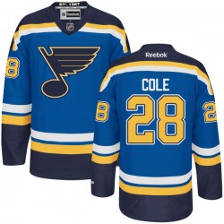 Adult Authentic St. Louis Blues Ian Cole Navy Blue Home Official Reebok Jersey
