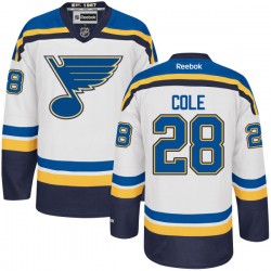 Adult Authentic St. Louis Blues Ian Cole White Away Official Reebok Jersey