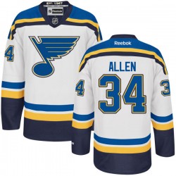 Adult Authentic St. Louis Blues Jake Allen White Away Official Reebok Jersey