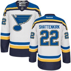 Adult Authentic St. Louis Blues Kevin Shattenkirk White Away Official Reebok Jersey
