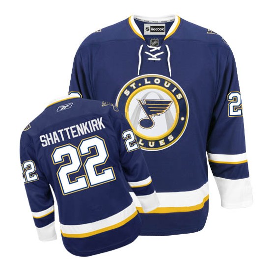 Adult Authentic St. Louis Blues Kevin Shattenkirk Navy Blue Third Official Reebok Jersey