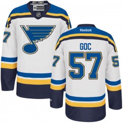 Adult Authentic St. Louis Blues Marcel Goc White Away Official Reebok Jersey