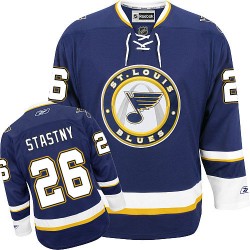 Adult Authentic St. Louis Blues Paul Stastny Navy Blue Third Official Reebok Jersey