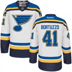 Adult Authentic St. Louis Blues Robert Bortuzzo White Away Official Reebok Jersey