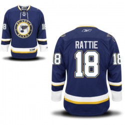 Adult Authentic St. Louis Blues Ty Rattie Navy Blue Alternate Official Reebok Jersey
