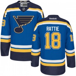 Adult Authentic St. Louis Blues Ty Rattie Navy Blue Home Official Reebok Jersey