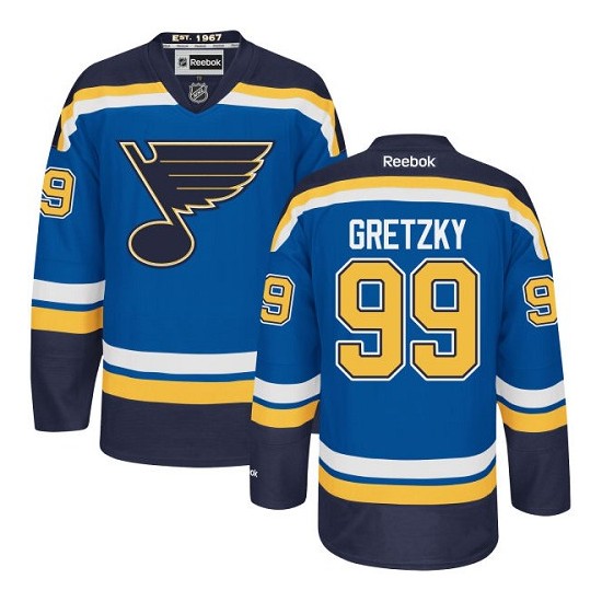 Youth Authentic St. Louis Blues Wayne Gretzky Royal Blue Home Official Reebok Jersey