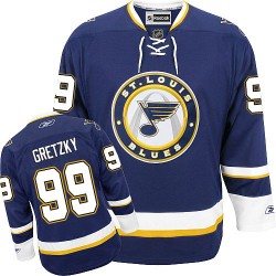 Youth Authentic St. Louis Blues Wayne Gretzky Navy Blue Third Official Reebok Jersey