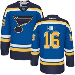 Adult Authentic St. Louis Blues Brett Hull Royal Blue Home Official Reebok Jersey