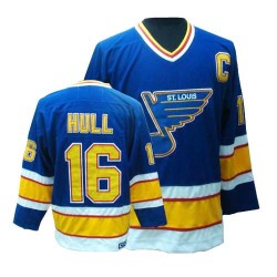Adult Authentic St. Louis Blues Brett Hull Blue Throwback Official CCM Jersey