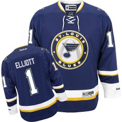 Adult Premier St. Louis Blues Brian Elliott Navy Blue Third Official Reebok Jersey