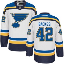 Adult Authentic St. Louis Blues David Backes White Away Official Reebok Jersey