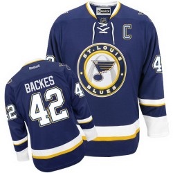 Adult Authentic St. Louis Blues David Backes Navy Blue Third Official Reebok Jersey