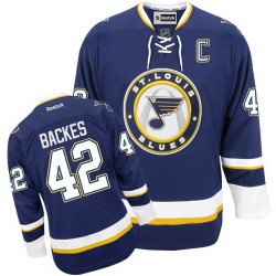 Adult Premier St. Louis Blues David Backes Navy Blue Third Official Reebok Jersey