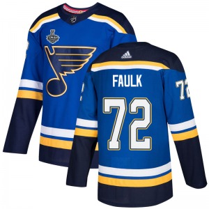 Youth Authentic St. Louis Blues Justin Faulk Blue Home 2019 Stanley Cup Final Bound Official Adidas Jersey