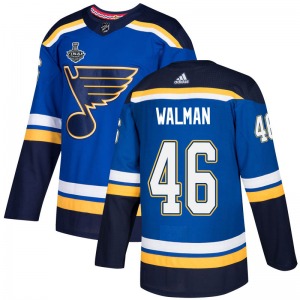 Youth Authentic St. Louis Blues Jake Walman Blue Home 2019 Stanley Cup Final Bound Official Adidas Jersey