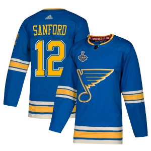 Youth Authentic St. Louis Blues Zach Sanford Blue Alternate 2019 Stanley Cup Final Bound Official Adidas Jersey