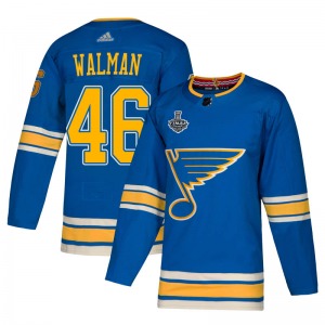 Youth Authentic St. Louis Blues Jake Walman Blue Alternate 2019 Stanley Cup Final Bound Official Adidas Jersey