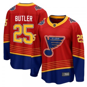 Adult Breakaway St. Louis Blues Chris Butler Red 2020/21 Special Edition Official Fanatics Branded Jersey