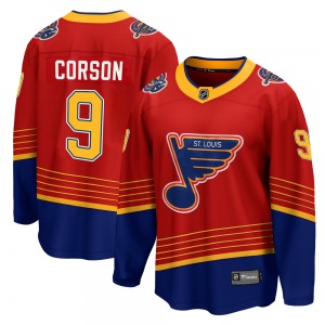 Adult Breakaway St. Louis Blues Shayne Corson Red 2020/21 Special Edition Official Fanatics Branded Jersey