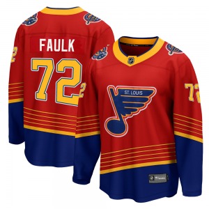 Adult Breakaway St. Louis Blues Justin Faulk Red 2020/21 Special Edition Official Fanatics Branded Jersey