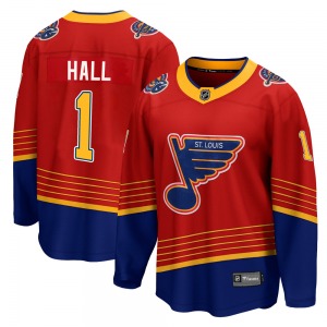 Adult Breakaway St. Louis Blues Glenn Hall Red 2020/21 Special Edition Official Fanatics Branded Jersey