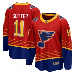 Adult Breakaway St. Louis Blues Brian Sutter Red 2020/21 Special Edition Official Fanatics Branded Jersey