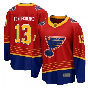 Adult Breakaway St. Louis Blues Alexey Toropchenko Red 2020/21 Special Edition Official Fanatics Branded Jersey