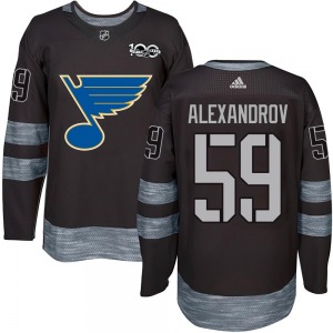 Adult Authentic St. Louis Blues Nikita Alexandrov Black 1917-2017 100th Anniversary Official Jersey