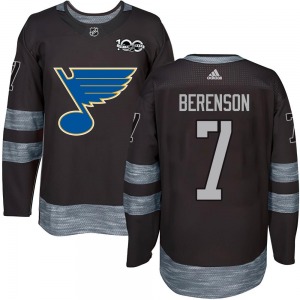 Adult Authentic St. Louis Blues Red Berenson Black 1917-2017 100th Anniversary Official Jersey