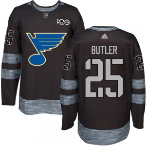 Adult Authentic St. Louis Blues Chris Butler Black 1917-2017 100th Anniversary Official Jersey