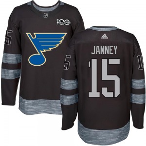 Adult Authentic St. Louis Blues Craig Janney Black 1917-2017 100th Anniversary Official Jersey