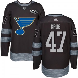 Adult Authentic St. Louis Blues Torey Krug Black 1917-2017 100th Anniversary Official Jersey