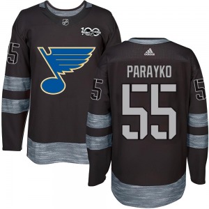 Adult Authentic St. Louis Blues Colton Parayko Black 1917-2017 100th Anniversary Official Jersey