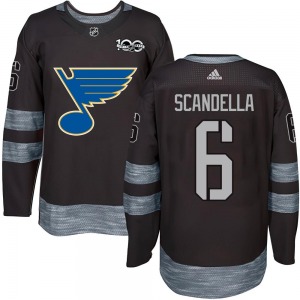 Adult Authentic St. Louis Blues Marco Scandella Black 1917-2017 100th Anniversary Official Jersey