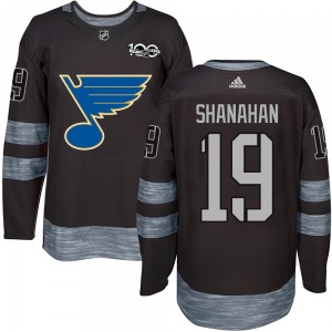 Adult Authentic St. Louis Blues Brendan Shanahan Black 1917-2017 100th Anniversary Official Jersey