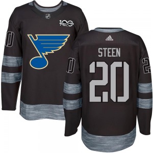 Adult Authentic St. Louis Blues Alexander Steen Black 1917-2017 100th Anniversary Official Jersey