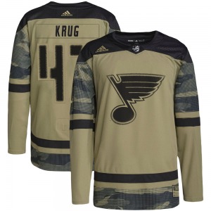 Adult Authentic St. Louis Blues Torey Krug Camo Military Appreciation Practice Official Adidas Jersey