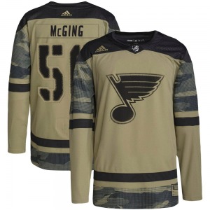 Adult Authentic St. Louis Blues Hugh McGing Camo Military Appreciation Practice Official Adidas Jersey