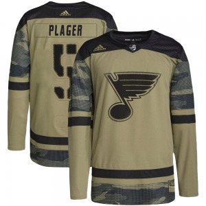 Adult Authentic St. Louis Blues Bob Plager Camo Military Appreciation Practice Official Adidas Jersey