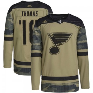 Adult Authentic St. Louis Blues Robert Thomas Camo Military Appreciation Practice Official Adidas Jersey