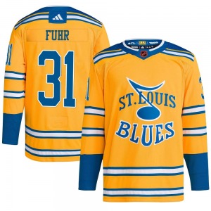 Adult Authentic St. Louis Blues Grant Fuhr Yellow Reverse Retro 2.0 Official Adidas Jersey