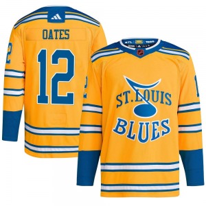 Adult Authentic St. Louis Blues Adam Oates Yellow Reverse Retro 2.0 Official Adidas Jersey