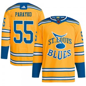 Adult Authentic St. Louis Blues Colton Parayko Yellow Reverse Retro 2.0 Official Adidas Jersey