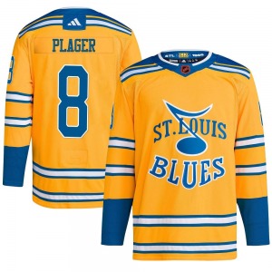 Adult Authentic St. Louis Blues Barclay Plager Yellow Reverse Retro 2.0 Official Adidas Jersey