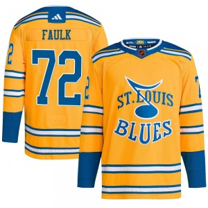 Youth Authentic St. Louis Blues Justin Faulk Yellow Reverse Retro 2.0 Official Adidas Jersey