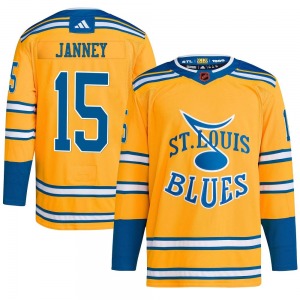 Youth Authentic St. Louis Blues Craig Janney Yellow Reverse Retro 2.0 Official Adidas Jersey