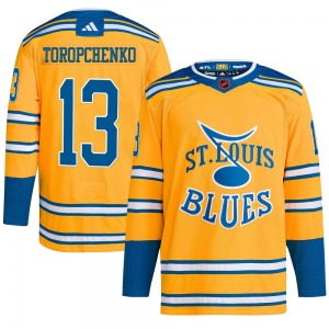 Youth Authentic St. Louis Blues Alexey Toropchenko Yellow Reverse Retro 2.0 Official Adidas Jersey