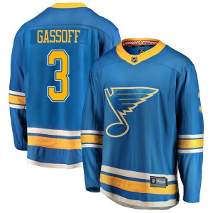 Adult Breakaway St. Louis Blues Bob Gassoff Blue Alternate Official Fanatics Branded Jersey